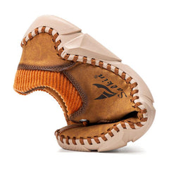 Novuxy® Men Hand Stitching Leather Non Slip Casual Driving Shoes