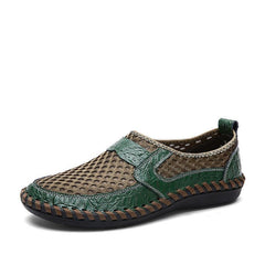 Novuxy® Men's Stitching Honeycomb Mesh Soft Loafers Breathable Outdoor Casual Shoes