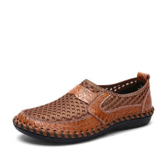 Novuxy® Men's Stitching Honeycomb Mesh Soft Loafers Breathable Outdoor Casual Shoes