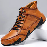 Novuxy® Men's Hand Stitching Microfiber Leather Non Slip Soft Casual Ankle Boots