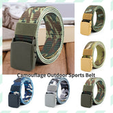 Quick-drying Smooth Button Camouflage Metal Belt Outdoor Sports Breathable Training Belts