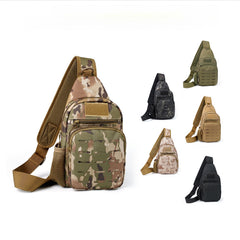 Men's Canvas Crossbody Bag, Outdoor Multifunctional MOLLE Tactical Waist Pack, Lure & Slingshot Storage Bag