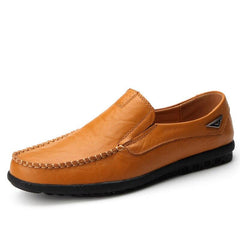 Novuxy® Men's Leather Non Slip Soft Sole Moccasins Driving Shoes Loafers