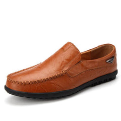 Novuxy® Men's Leather Non Slip Soft Sole Moccasins Driving Shoes Loafers