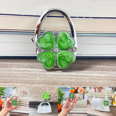 Novuxy® Clover Design Foldable Handbag Hanger Folding Purse Table Hook Holder