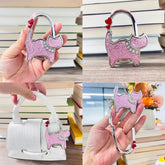 Novuxy® Cat Pattern Portable Folding Bag Hanger Handbag Hook Holder Table Hook Crystal Alloy Purse Bag Holder