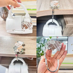 Novuxy® Purse Hook Purse Hanger Elephant Shaped Foldable Handbag Hanger Folding Table Hanger Holder Bag Storage