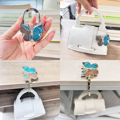 Novuxy® Butterfly Shaped Bag Holder Hook, Table Edge/Desk Top Organizer, Purse/Handbag Hanger, Gift Item