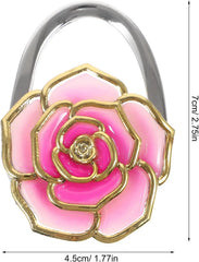Novuxy® Purse Hanger, Green Rose Handbag Holder Hook Foldable Handbag Hanger, Purse Table Hanger Womens Bag Purse Holder