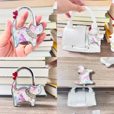 Novuxy® Portable Folding Bag Hanger Handbag Hook Holder Table Hook Crystal Alloy Purse Bag Holder Circle Shape Bag Accessories