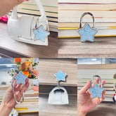 Novuxy® Five-pointed Star Portable Folding Bag Hanger Handbag Holder Table Hook Alloy Purse Bag Holder Circle Shape Bag Accessories