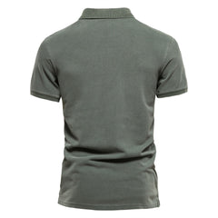 100% Cotton Men's Solid Color Casual Short SleeveTurndown Polo Shirt