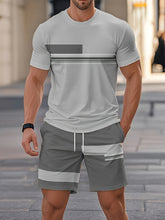 Summer 3D Printed Men'S Breathable And Comfortable Outdoor Casual Short-Sleeve T-Shirt And Shorts Adult Set