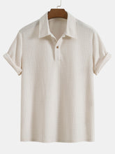 Waffle Jacquard Terry Polo Shirt