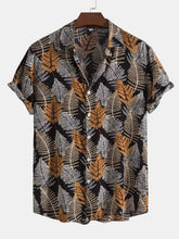 Viscose Leaf Print Button Up Shirt