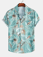 Tropical Print Button Up Shirt
