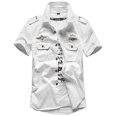 Men Short Sleeve Shirt Large Size Casual Military Uniform Tactical Outdoor Shirts