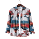 Men Vacation Events Christmas Tree Chest Pockets Button Long Sleeve Lapel Shirts