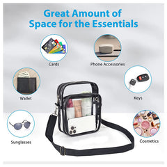 Transparent Sling Messenger Bag Adjustable Outdoor Fitness Strap Casual Bag