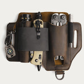 Multitool Men's Leather Sheath with Keychain Outdoor Camping EDC Belt