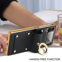 Z Flip4 Business Style Folding Ring Full Body Rugged Shockproof Phone Case