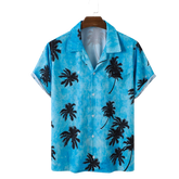 Men Coconut Tree Hawaii Style Casual Skin Friendly All Matched Soft Shirts