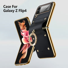 Z Flip4 Business Style Folding Ring Full Body Rugged Shockproof Phone Case