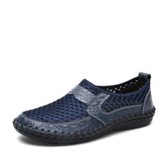 Novuxy® Men's Stitching Honeycomb Mesh Soft Loafers Breathable Outdoor Casual Shoes