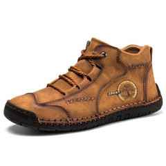 Novuxy® Men's Vintage Hand Stitching Comfort Soft Leather Boots
