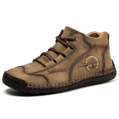 Novuxy® Men's Vintage Hand Stitching Comfort Soft Leather Boots