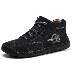 Novuxy® Men's Vintage Hand Stitching Comfort Soft Leather Boots
