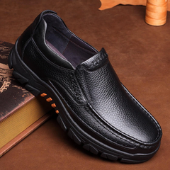 Novuxy® Men's Cow Leather Waterproof Comfy Non Slip Soft Slip On Casual Shoes
