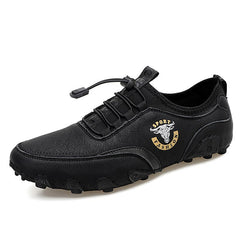Novuxy® Men's Fashion Retro Handmade Leather Beanie Octopus Shoes Comfortable Driving Shoes