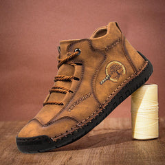 Novuxy® Men's Vintage Hand Stitching Comfort Soft Leather Boots