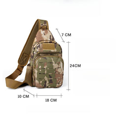 Men's Canvas Crossbody Bag, Outdoor Multifunctional MOLLE Tactical Waist Pack, Lure & Slingshot Storage Bag