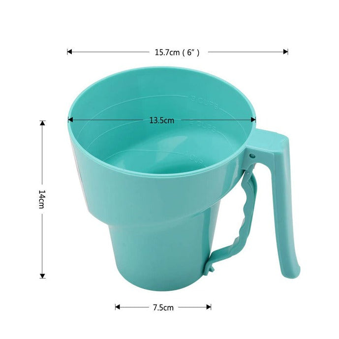 One-handed Flour Sifter Plastic Sieve Cup Screen Mesh Powder Flour Sieve