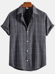 Man Plaid Button Up Shirt
