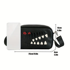 Men's Trendy Cool Crocodile Shoulder Bag, PU Fashion Casual Trendy Couple All-match Crossbody Bag