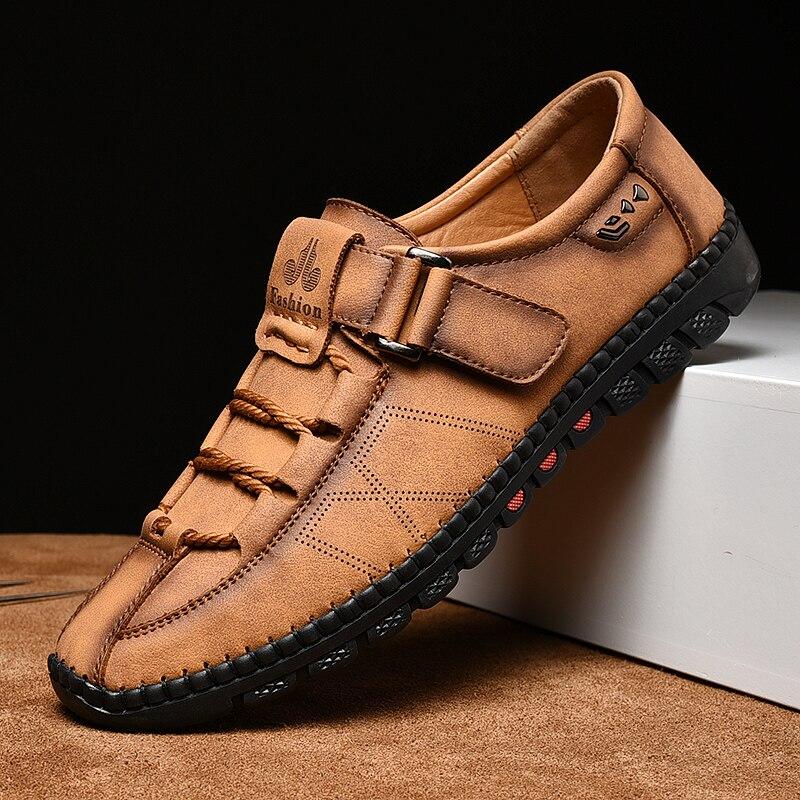 Mens Men Handmade Casual Fashion Sneakers Genuine Leather Loafers Moccasins Breathable Slip On Shoes