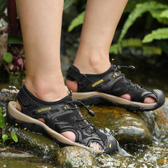 Men's Sandals Outdoor Non-Slip Men's Beach Sandals Handmade Genuine Leather