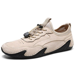 Novuxy® Men's Casual High Quality Real Leather Fashion Breathable Loafer Outdoor Sneakers