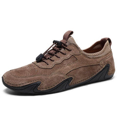Novuxy® Men's Casual High Quality Real Leather Fashion Breathable Loafer Outdoor Sneakers