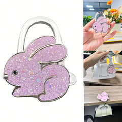 Novuxy® Rabbit Shaped Folding Hanging Hook, Desk Edge Bag Hanger, Rabbit Bag Hanger & Key Hook