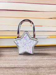 Novuxy® Five-pointed Star Portable Folding Bag Hanger Handbag Holder Table Hook Alloy Purse Bag Holder Circle Shape Bag Accessories