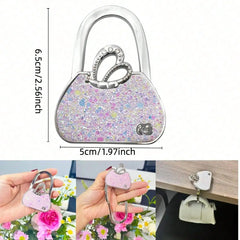 Novuxy® Swan Design Creative Hanging Bag Hook, Foldable Desk Metal Book Bag Hanger