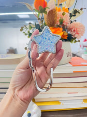 Novuxy® Five-pointed Star Portable Folding Bag Hanger Handbag Holder Table Hook Alloy Purse Bag Holder Circle Shape Bag Accessories