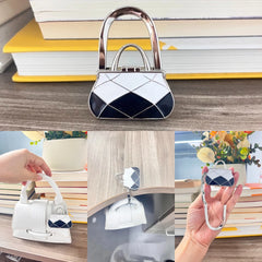 Novuxy® Painted Paint Colorful Oil Painting Foldable Portable Dual-use Handbag Hook Table Side Storage Bag Hanger Gift, Handicraft