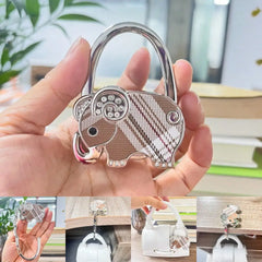 Novuxy® Purse Hook Purse Hanger Elephant Shaped Foldable Handbag Hanger Folding Table Hanger Holder Bag Storage