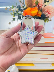 Novuxy® Five-pointed Star Portable Folding Bag Hanger Handbag Holder Table Hook Alloy Purse Bag Holder Circle Shape Bag Accessories