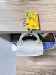 Novuxy® Mountain and River Painting Foldable Bag Hanger External Plugin Portable Scenery Clover Water Diamond Handbag Hook Bag Crafts